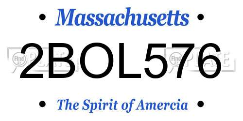 2BOL576 Massachusetts License Plate