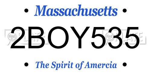 2BOY535 Massachusetts License Plate