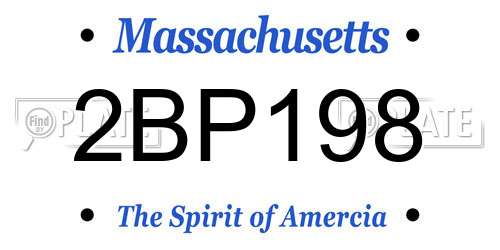 2BP198 Massachusetts License Plate