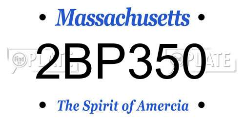 2BP350 Massachusetts License Plate