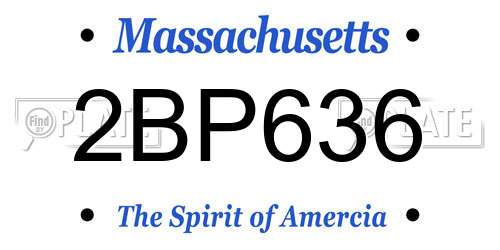 2BP636 Massachusetts License Plate