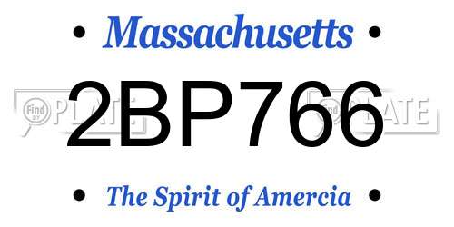 2BP766 Massachusetts License Plate