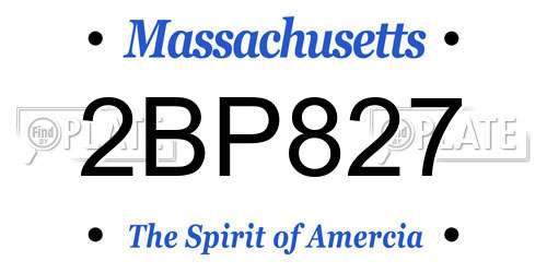 2BP827 Massachusetts License Plate