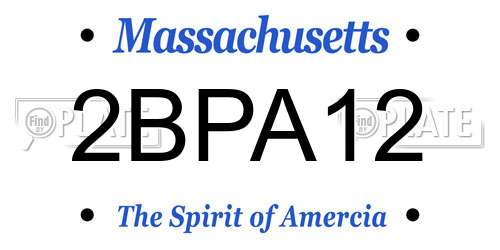2BPA12 Massachusetts License Plate