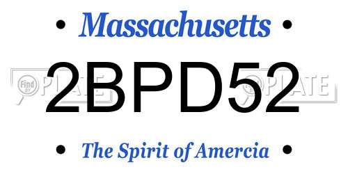 2BPD52 Massachusetts License Plate