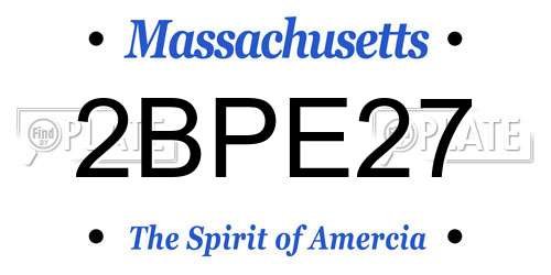 2BPE27 Massachusetts License Plate