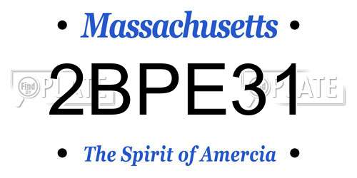 2BPE31 Massachusetts License Plate