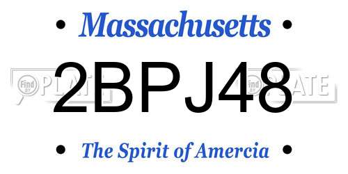 2BPJ48 Massachusetts License Plate