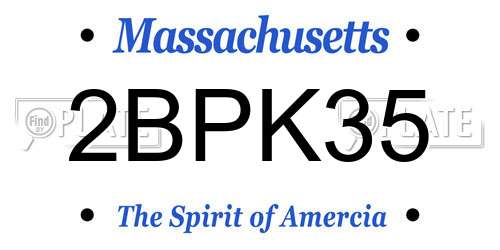 2BPK35 Massachusetts License Plate