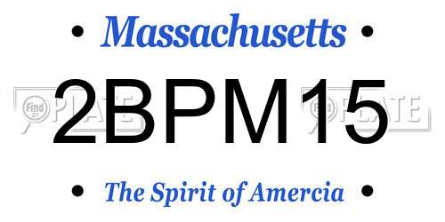 2BPM15 Massachusetts License Plate