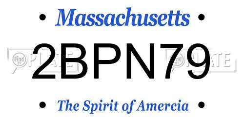 2BPN79 Massachusetts License Plate