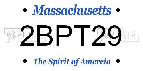 2BPT29 Massachusetts License Plate