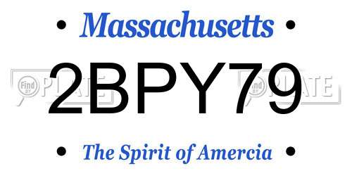 2BPY79 Massachusetts License Plate