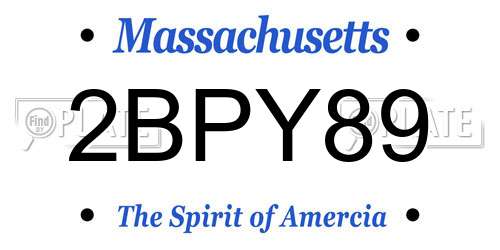 2BPY89 Massachusetts License Plate