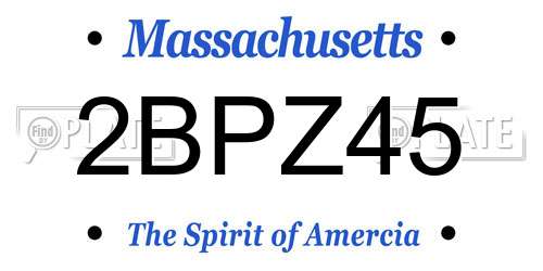 2BPZ45 Massachusetts License Plate