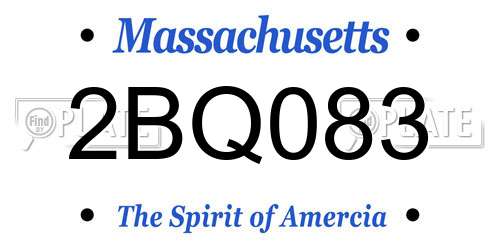 2BQ083 Massachusetts License Plate
