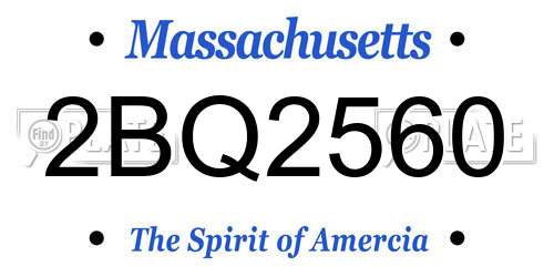 2BQ2560 Massachusetts License Plate
