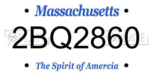 2BQ2860 Massachusetts License Plate