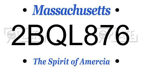 2BQL876 Massachusetts License Plate