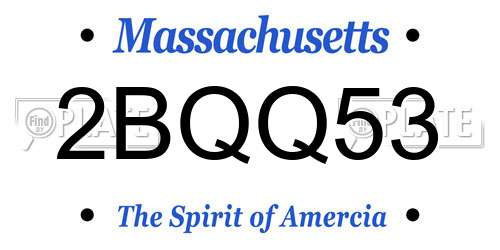 2BQQ53 Massachusetts License Plate