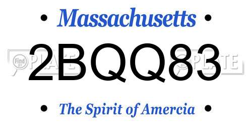 2BQQ83 Massachusetts License Plate