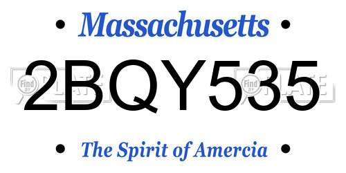 2BQY535 Massachusetts License Plate