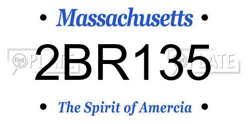 2BR135 Massachusetts License Plate