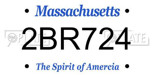 2BR724 Massachusetts License Plate