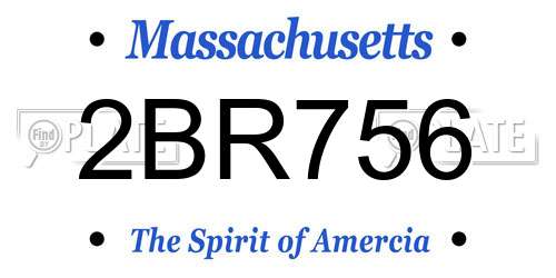 2BR756 Massachusetts License Plate