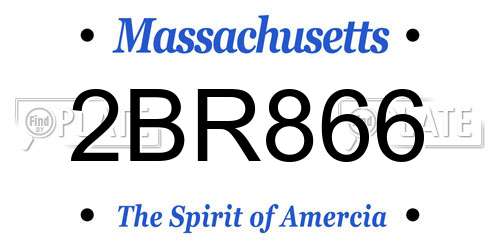 2BR866 Massachusetts License Plate