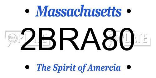 2BRA80 Massachusetts License Plate