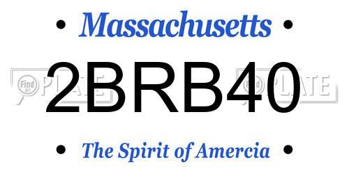 2BRB40 Massachusetts License Plate