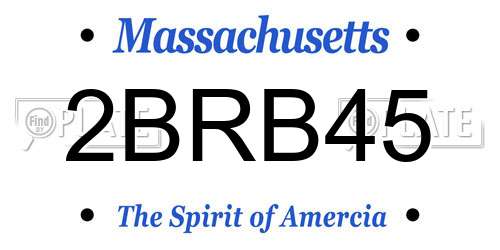 2BRB45 Massachusetts License Plate