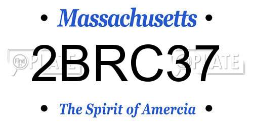 2BRC37 Massachusetts License Plate