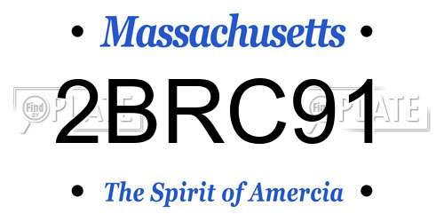 2BRC91 Massachusetts License Plate