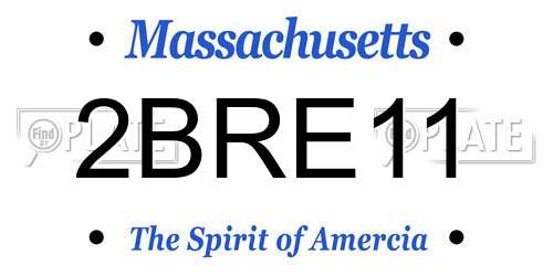 2BRE11 Massachusetts License Plate