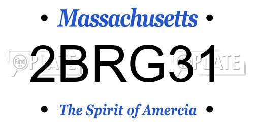 2BRG31 Massachusetts License Plate
