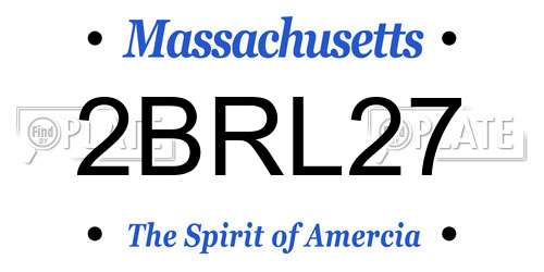 2BRL27 Massachusetts License Plate