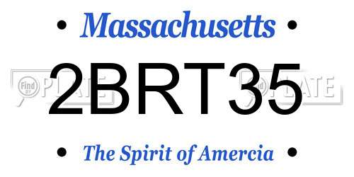 2BRT35 Massachusetts License Plate
