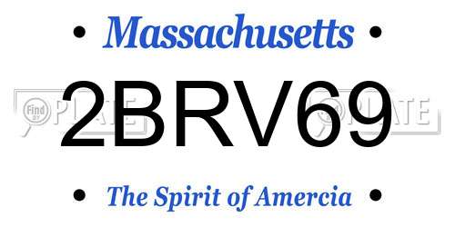 2BRV69 Massachusetts License Plate