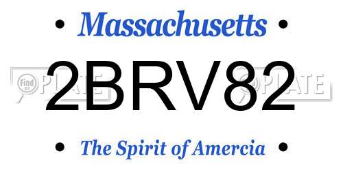 2BRV82 Massachusetts License Plate