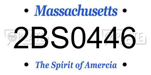 2BS0446 Massachusetts License Plate