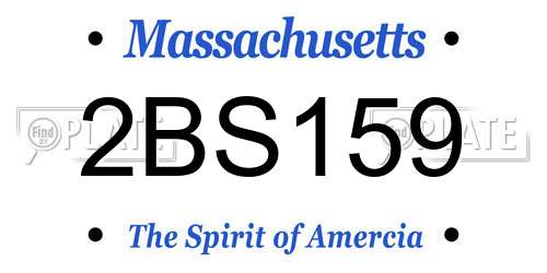 2BS159 Massachusetts License Plate