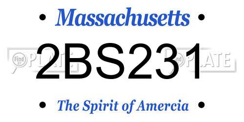 2BS231 Massachusetts License Plate