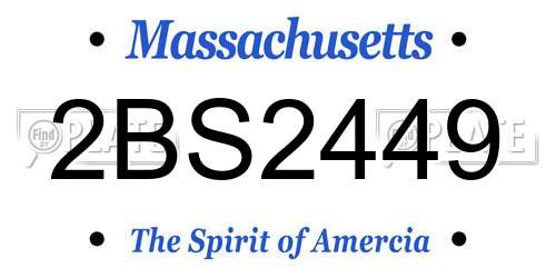 2BS2449 Massachusetts License Plate