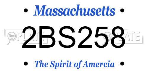 2BS258 Massachusetts License Plate