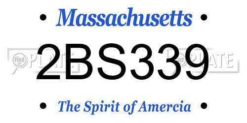 2BS339 Massachusetts License Plate