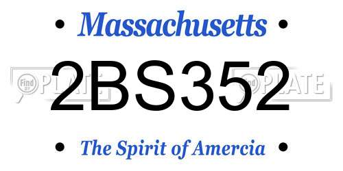 2BS352 Massachusetts License Plate