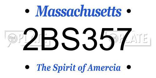 2BS357 Massachusetts License Plate