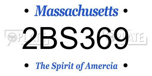 2BS369 Massachusetts License Plate